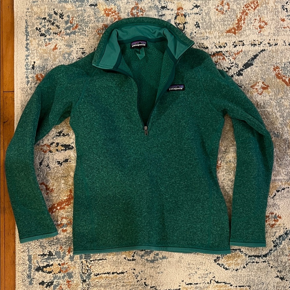 Patagonia Women’s Dark Green Quarter-Zip Fleece Pullover Better Sweater